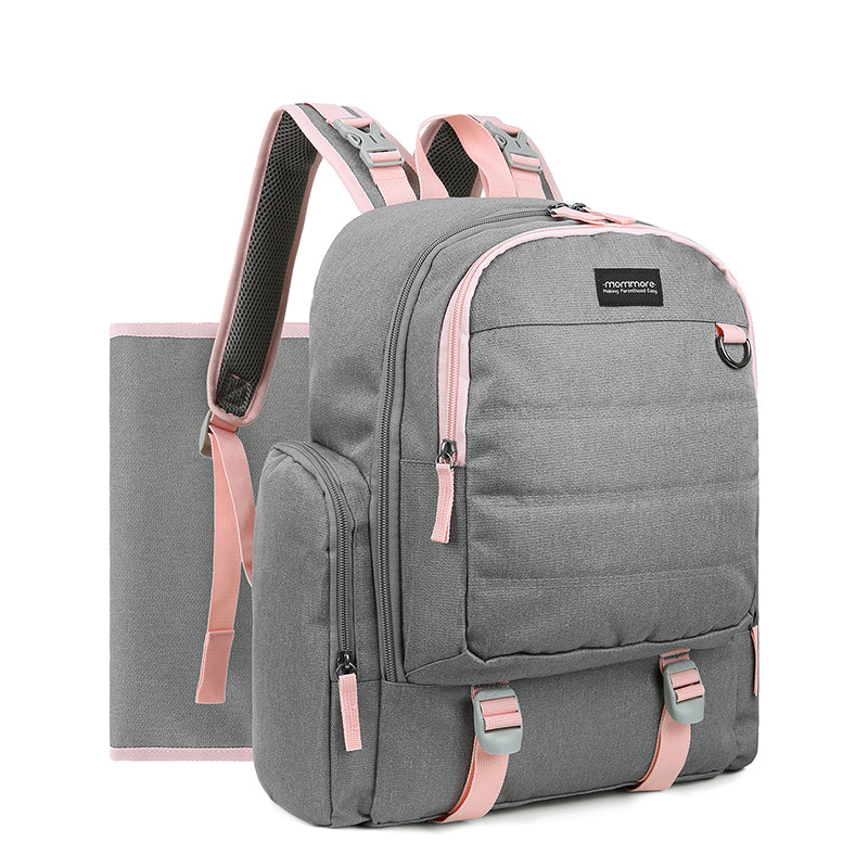 test-0306-Copy of Large Travel Diaper Backpack- Unisex Bag with Changing Pad - MOMMORE