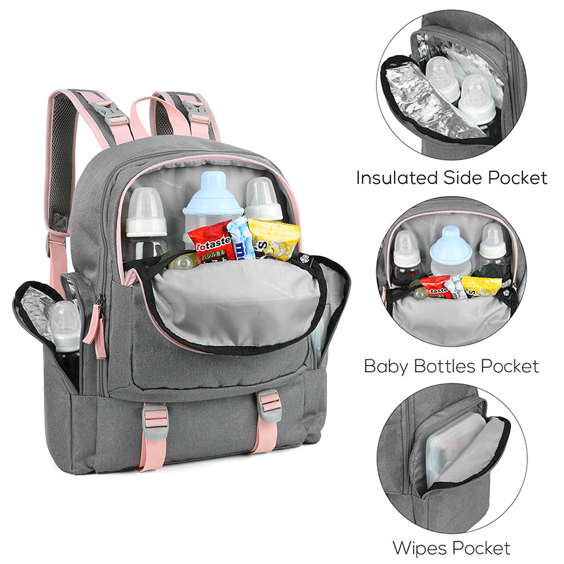 test-0306-Copy of Large Travel Diaper Backpack- Unisex Bag with Changing Pad - MOMMORE