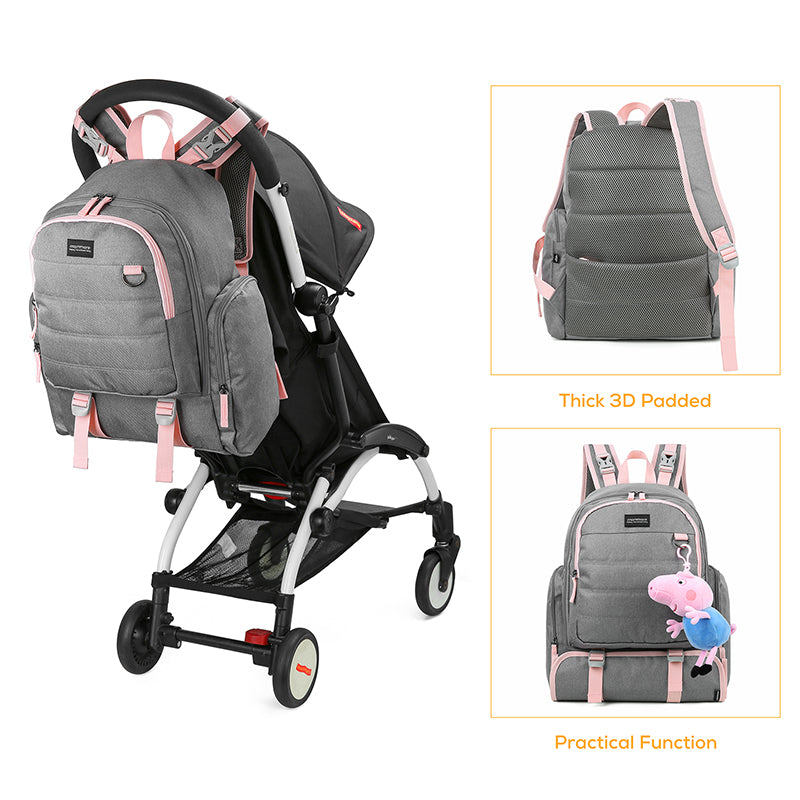 test-0306-Copy of Large Travel Diaper Backpack- Unisex Bag with Changing Pad - MOMMORE