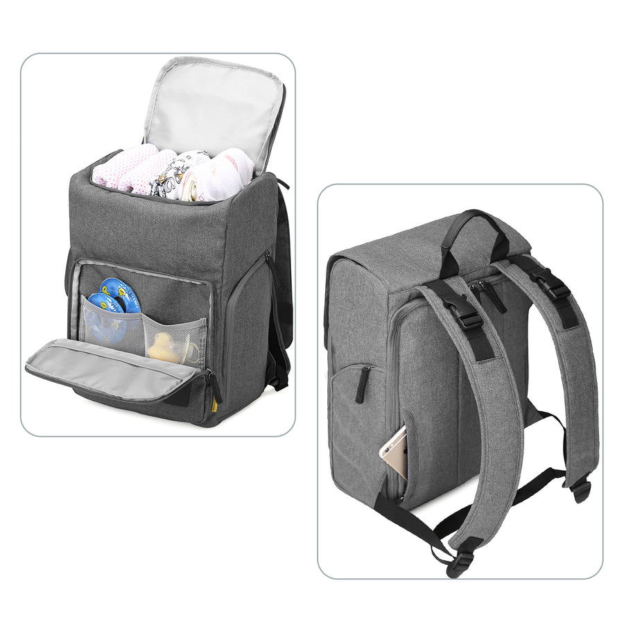 Back-open Baby Diaper Backpack - MOMMORE